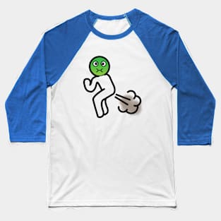 Fart Emoji Face Baseball T-Shirt